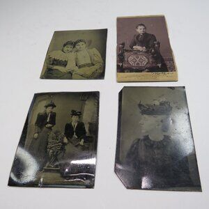 Antique Tintypes 1890s Photographs REAL shabby chic collectable Historic